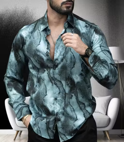 Lycra Printed Men Shirt