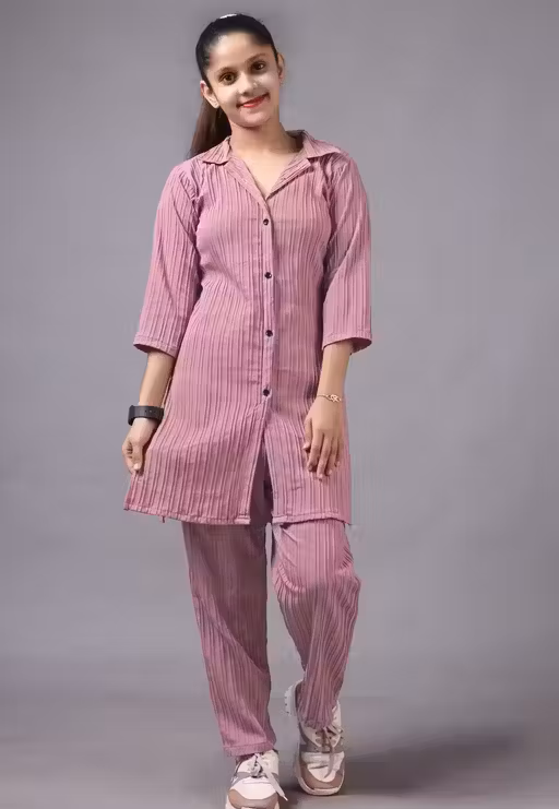 Women's Solid Printed Co-ord Set