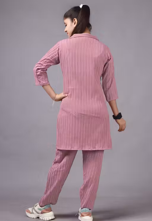 Women's Solid Printed Co-ord Set