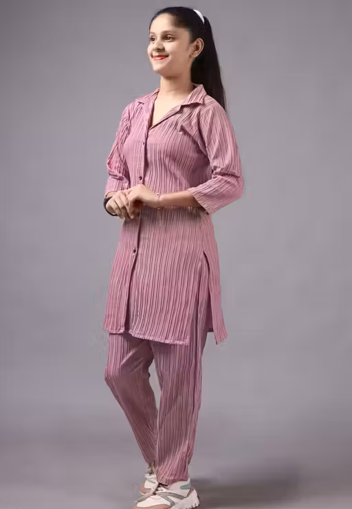 Women's Solid Printed Co-ord Set