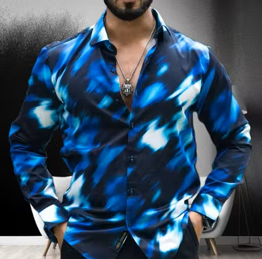 Lycra Printed Men Shirt
