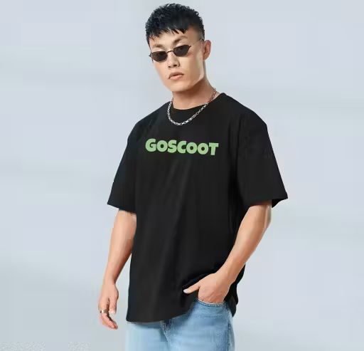 Typography Black Oversized T-Shirt