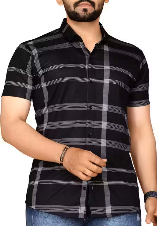 Maroon Striped Collar Shirt