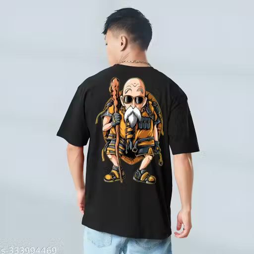Typography Black Oversized T-Shirt