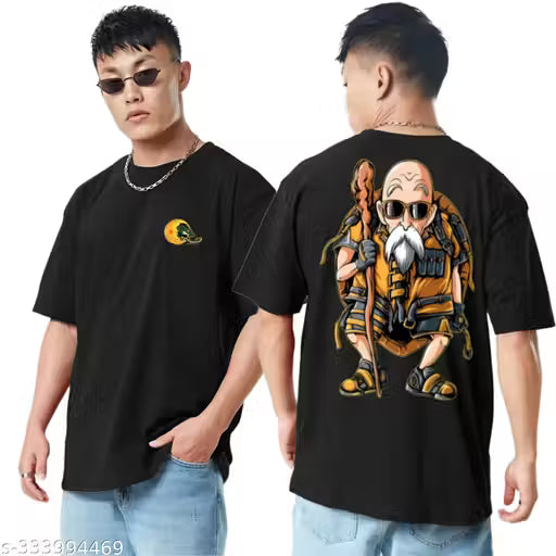 Typography Black Oversized T-Shirt