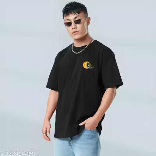 Typography Black Oversized T-Shirt