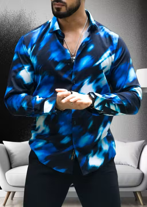 Lycra Printed Men Shirt