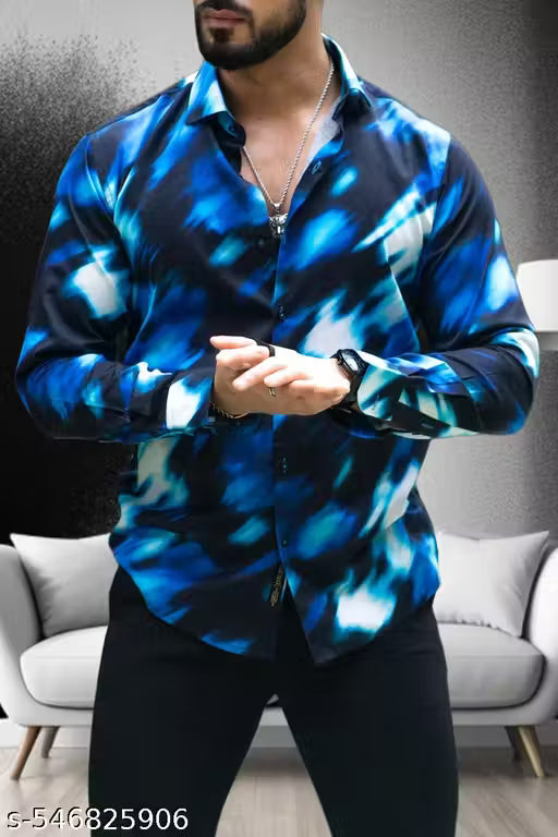 Lycra Printed Men Shirt