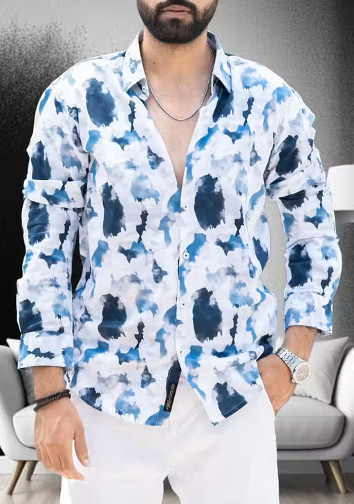 Lycra Printed Men Shirt