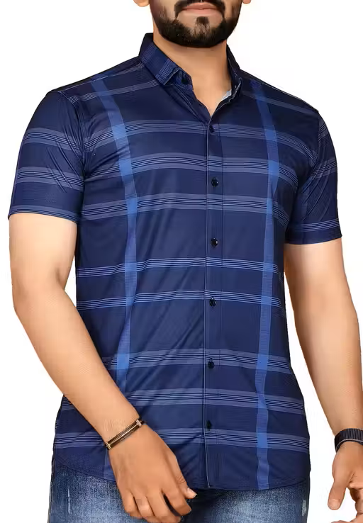Maroon Striped Collar Shirt