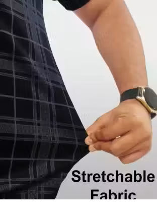 Checked Black Stretchable Shirt