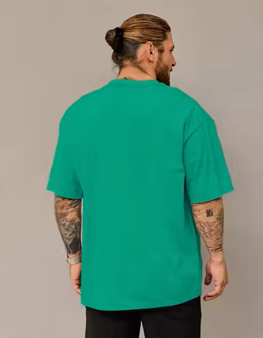 Typography Green Oversized T-Shirt