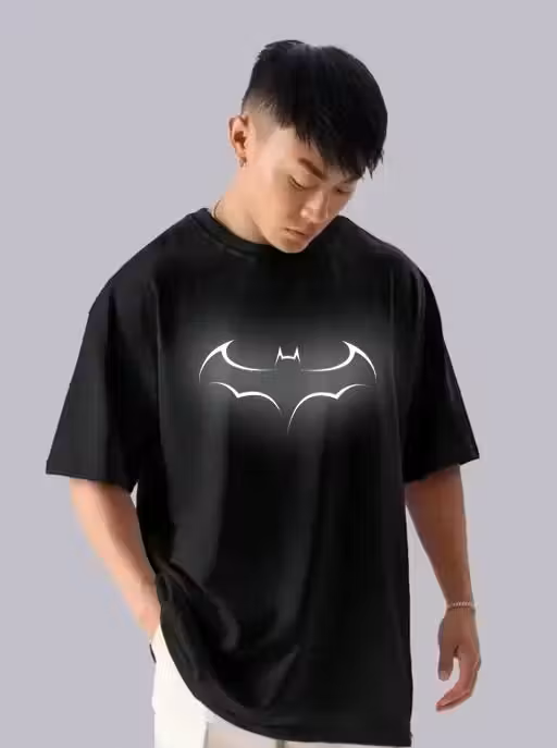Night Reflection Black Oversized T-Shirt
