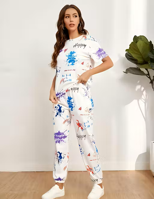 Printed Women's Co-ord Set Nightwear
