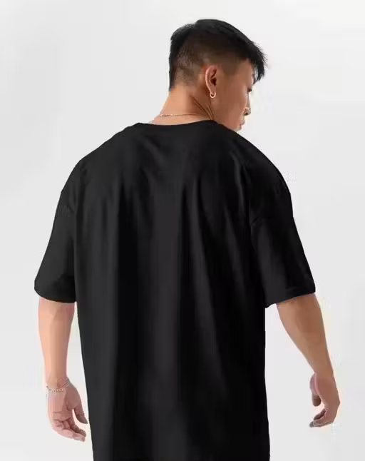 Night Reflection Black Oversized T-Shirt