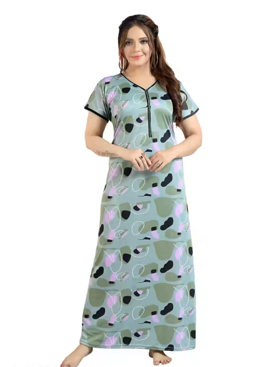 Printed Soft Nighty Maxi Nightwear