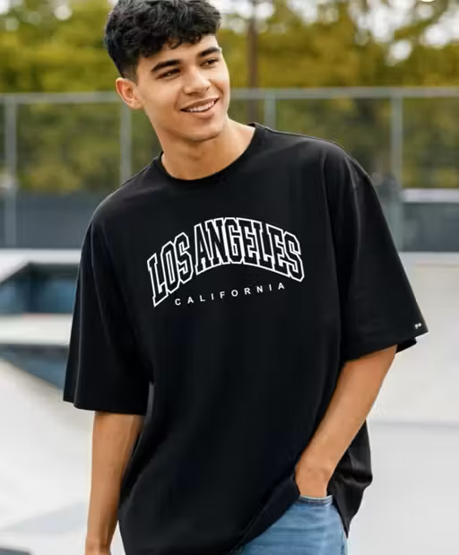 Los Angeles Black Oversized T-Shirt