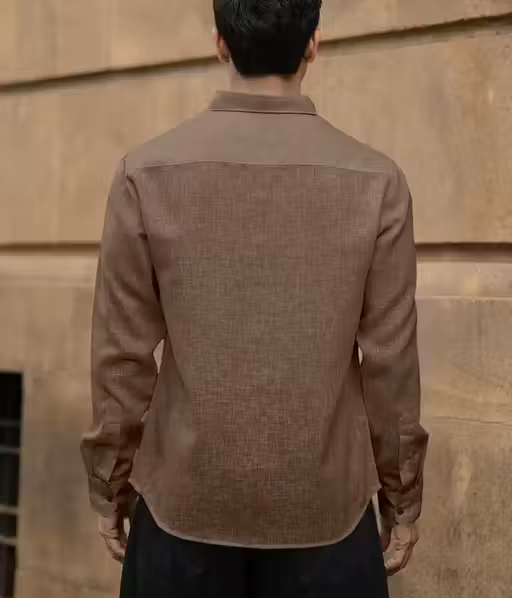 Cotton Linen Coffee Party Wear Shirt