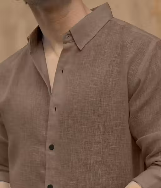 Cotton Linen Coffee Party Wear Shirt