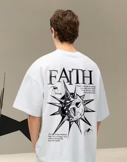 Faith Typography Oversized T-Shirts