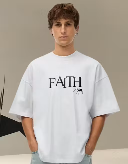 Faith Typography Oversized T-Shirts