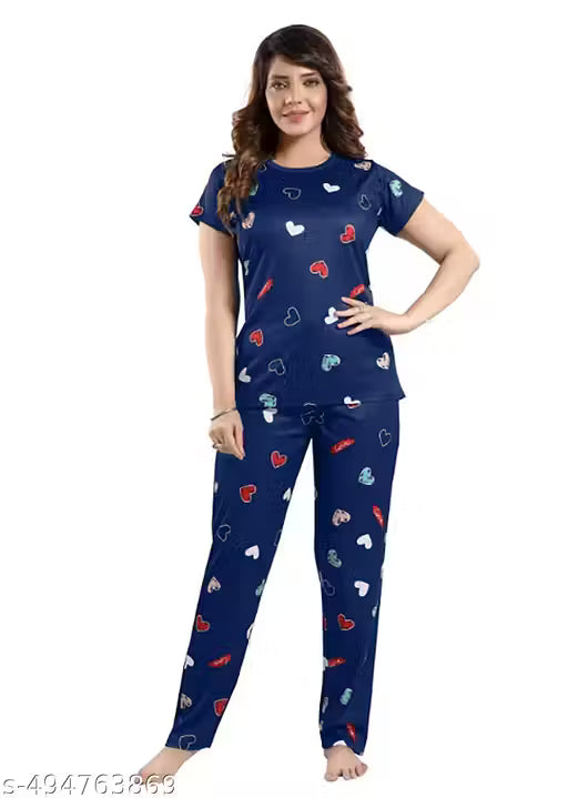 Printed Women's Co-ord Set Nightwear