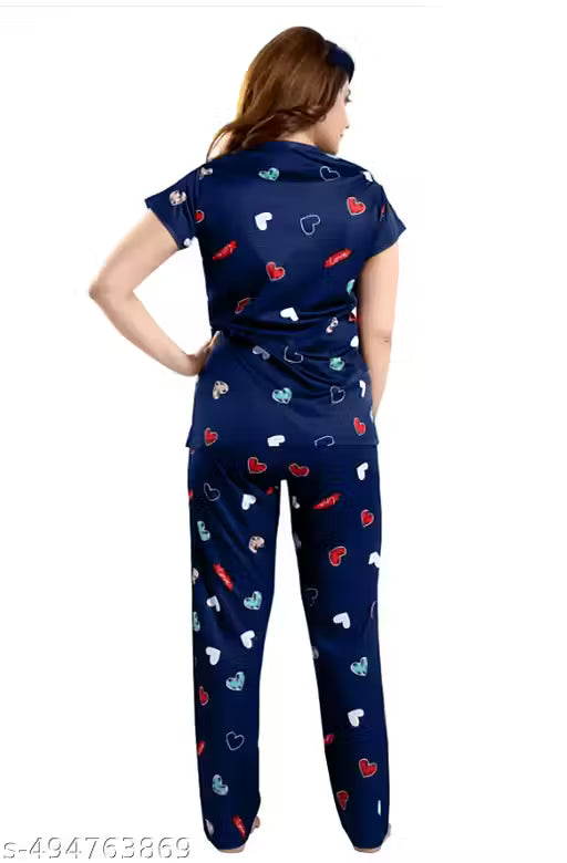 Printed Women's Co-ord Set Nightwear