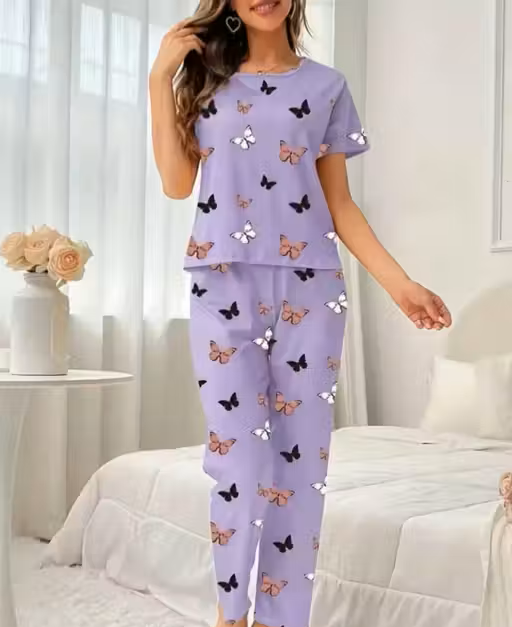 Printed Women's Co-ord Set Nightwear