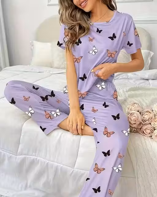 Printed Women's Co-ord Set Nightwear