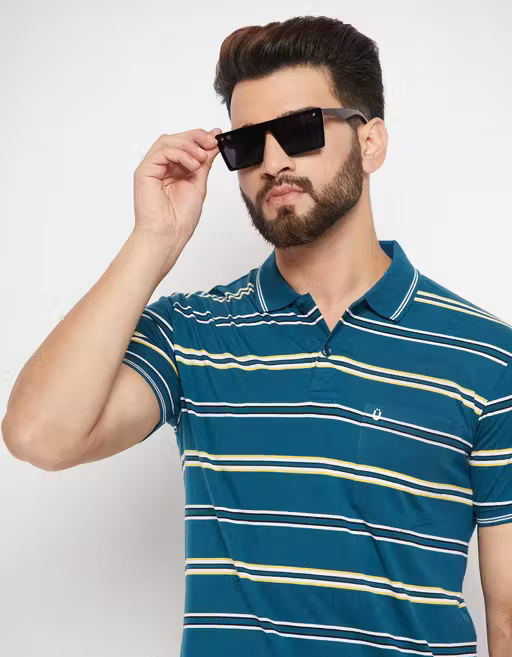Striped Elegant Men's Polo