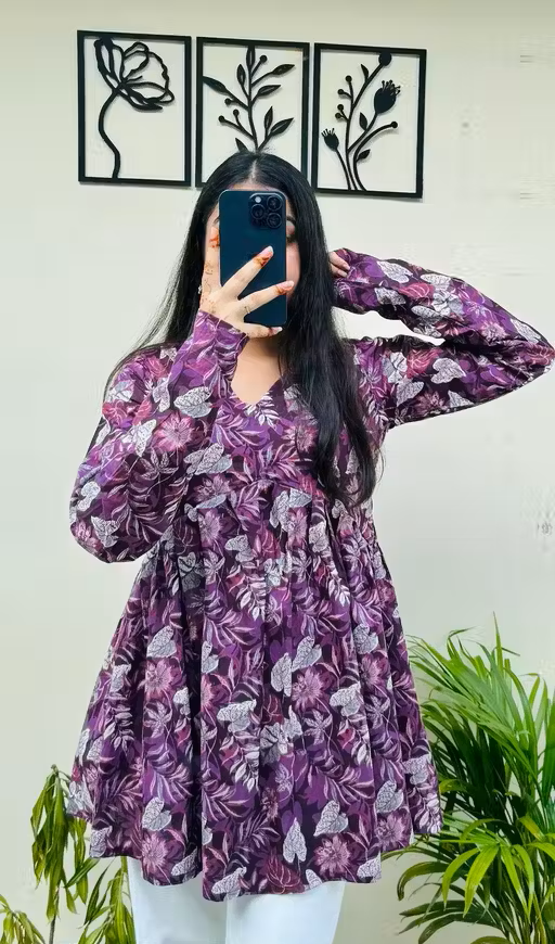 Beautiful Purple Floral Printed Top