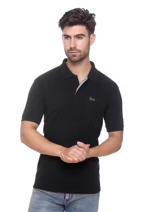 Black Elegant Men's Polo