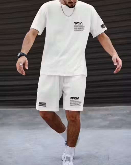 Elegant Cotton White Boxer Co-ords Mens