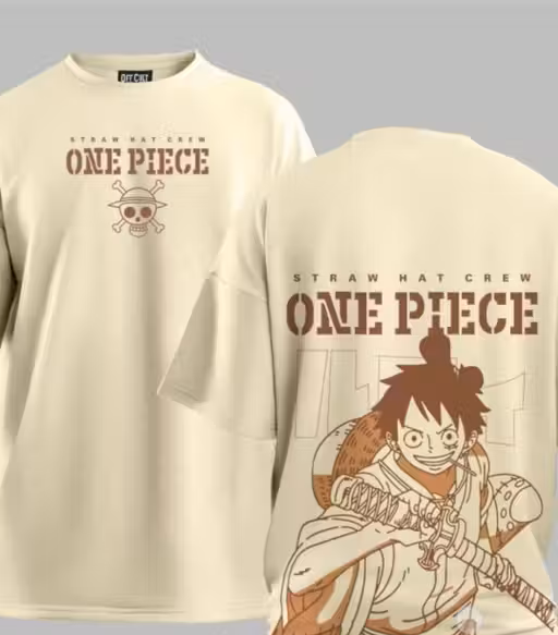 One Piece Cream Oversized T-Shirt