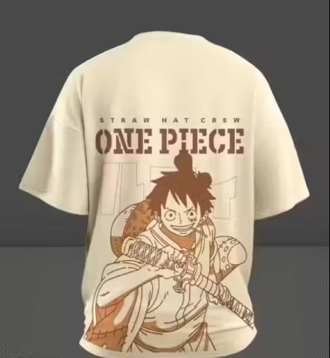 One Piece Cream Oversized T-Shirt
