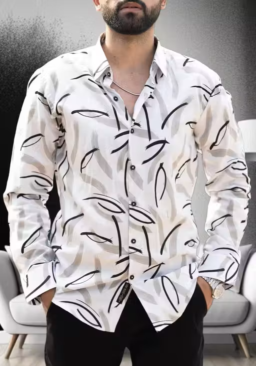 Lycra Printed Men Shirt