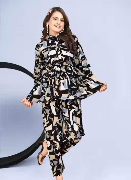 Elegant Comfy Printed Womens Co-ord Set