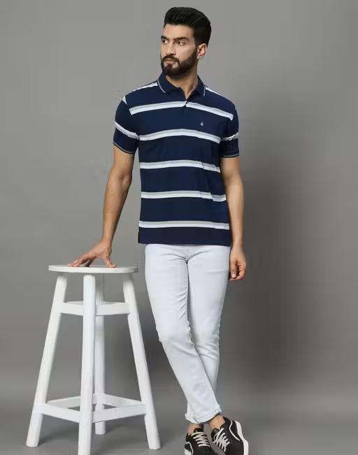 Premium Striped Elegant Men's Polo