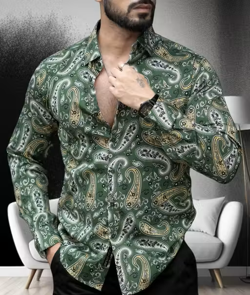 Lycra Printed Men Shirt