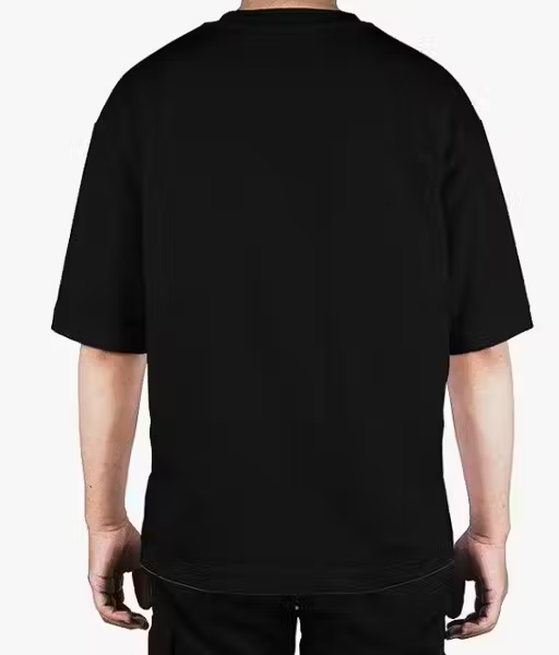 Typography Black Oversized T-Shirt