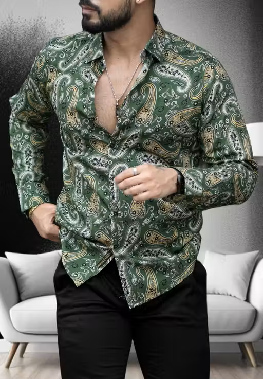 Lycra Printed Men Shirt