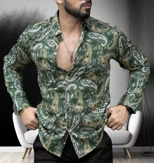 Lycra Printed Men Shirt