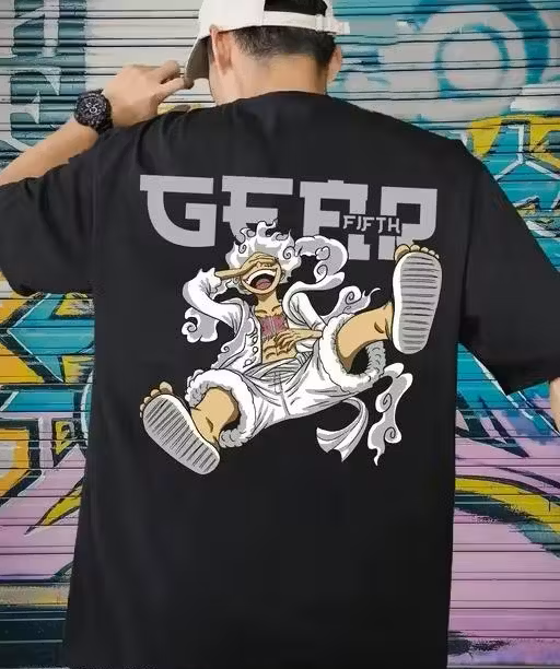 Typography Black Oversized T-Shirt