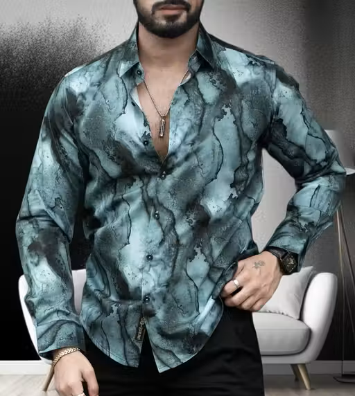 Lycra Printed Men Shirt