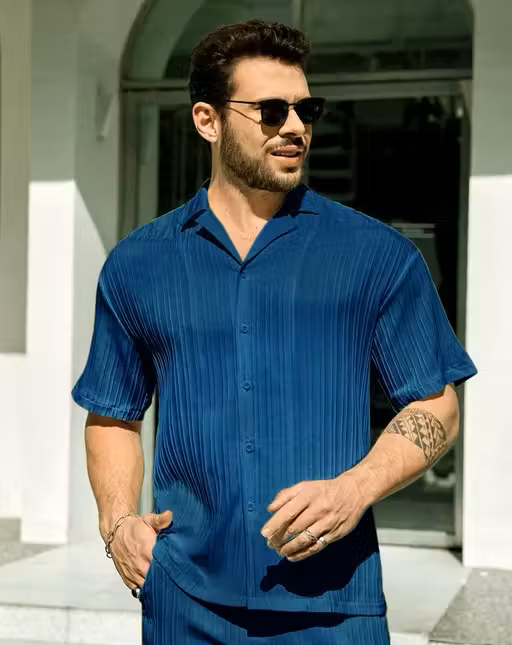 Premium Navy Mens Co-ord Set