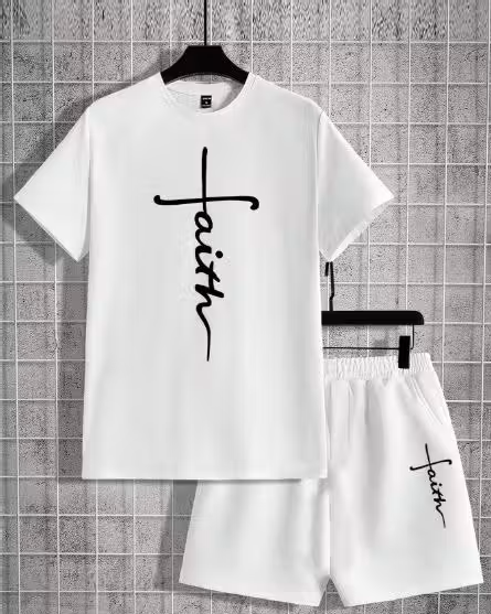 Trendy White Boxer Mens Co-ord Set