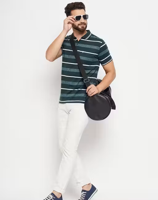 Striped Elegant Men's Polo