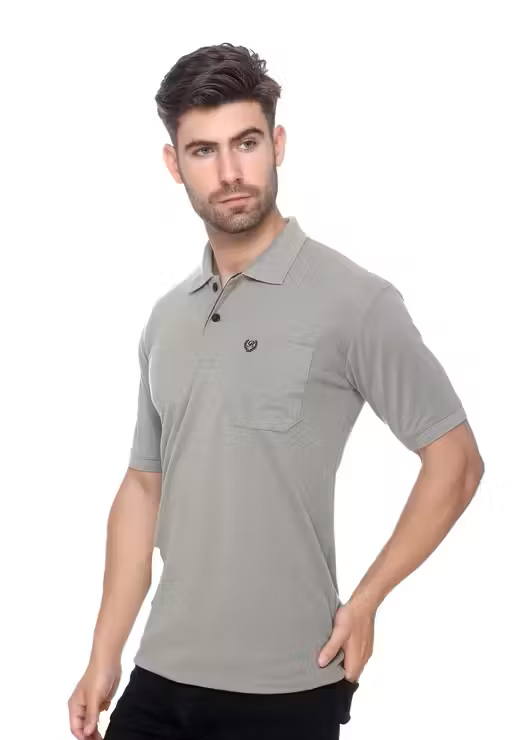 Gray Elegant Men's Polo