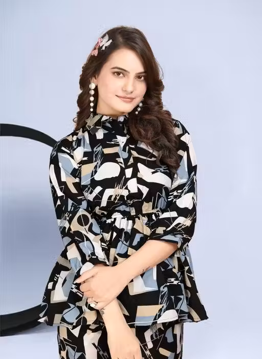 Elegant Comfy Printed Womens Co-ord Set