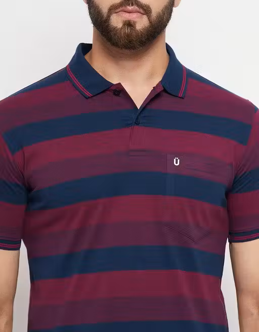 Striped Elegant Men's Polo